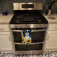 Load image into Gallery viewer, Japanese Chin in Sunflowers Kitchen Towel