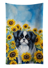 Load image into Gallery viewer, Japanese Chin in Sunflowers Kitchen Towel