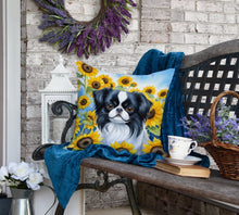 Load image into Gallery viewer, Japanese Chin in Sunflowers Throw Pillow