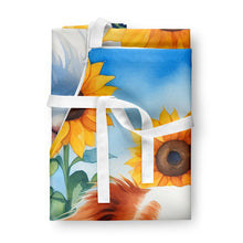 Load image into Gallery viewer, Japanese Chin in Sunflowers Apron – Artist-Designed Kitchen, BBQ &amp; Craft Apron