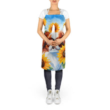 Load image into Gallery viewer, Japanese Chin in Sunflowers Apron – Artist-Designed Kitchen, BBQ &amp; Craft Apron