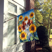 Load image into Gallery viewer, Japanese Chin in Sunflowers House Flag