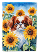 Load image into Gallery viewer, Japanese Chin in Sunflowers House Flag