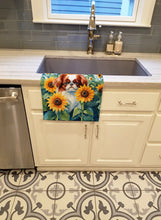 Load image into Gallery viewer, Japanese Chin in Sunflowers Kitchen Towel