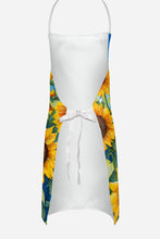 Load image into Gallery viewer, Keeshond in Sunflowers Apron – Artist-Designed Kitchen, BBQ &amp; Craft Apron