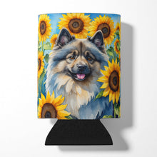 Load image into Gallery viewer, Keeshond in Sunflowers Can or Bottle Hugger