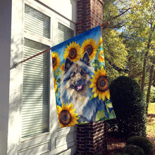 Load image into Gallery viewer, Keeshond in Sunflowers House Flag