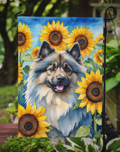 Load image into Gallery viewer, Keeshond in Sunflowers Garden Flag – Bright Dog-Themed Yard Decor
