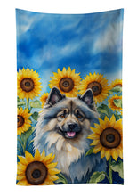 Load image into Gallery viewer, Keeshond in Sunflowers Kitchen Towel