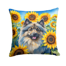 Load image into Gallery viewer, Keeshond in Sunflowers Throw Pillow - 14x14 Decorative Pillow – Art for Your Home &amp; Patio