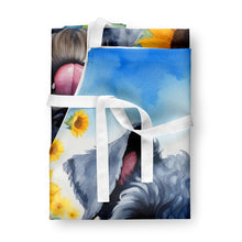 Load image into Gallery viewer, Kerry Blue Terrier in Sunflowers Apron – Artist-Designed Kitchen, BBQ &amp; Craft Apron