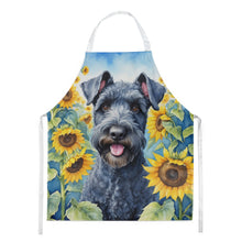 Load image into Gallery viewer, Kerry Blue Terrier in Sunflowers Apron – Artist-Designed Kitchen, BBQ &amp; Craft Apron