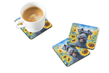 Load image into Gallery viewer, Kerry Blue Terrier in Sunflowers Coasters - Set of 4 Lightweight Foam, Absorbent Drink Coasters