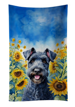 Load image into Gallery viewer, Kerry Blue Terrier in Sunflowers Kitchen Towel