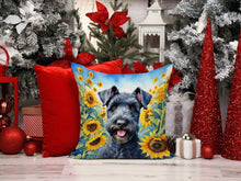 Load image into Gallery viewer, Kerry Blue Terrier in Sunflowers Throw Pillow - 14x14 Decorative Pillow – Art for Your Home &amp; Patio