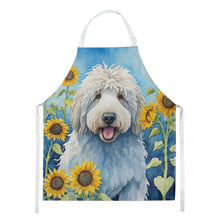Load image into Gallery viewer, Komondor in Sunflowers Apron – Artist-Designed Kitchen, BBQ &amp; Craft Apron