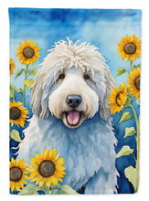 Load image into Gallery viewer, Komondor in Sunflowers House Flag