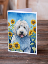 Load image into Gallery viewer, Komondor in Sunflowers Greeting Cards - Blank Note Cards – 8-Pack of Artist-Designed Cards with Envelopes