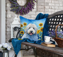 Load image into Gallery viewer, Komondor in Sunflowers Throw Pillow