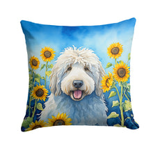 Load image into Gallery viewer, Komondor in Sunflowers Throw Pillow