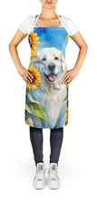 Load image into Gallery viewer, Kuvasz in Sunflowers Apron – Artist-Designed Kitchen, BBQ &amp; Craft Apron