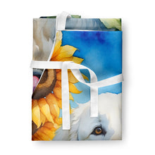 Load image into Gallery viewer, Kuvasz in Sunflowers Apron – Artist-Designed Kitchen, BBQ &amp; Craft Apron