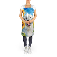 Load image into Gallery viewer, Kuvasz in Sunflowers Apron – Artist-Designed Kitchen, BBQ &amp; Craft Apron