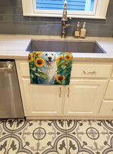 Load image into Gallery viewer, Kuvasz in Sunflowers Kitchen Towel