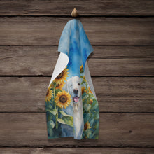 Load image into Gallery viewer, Kuvasz in Sunflowers Kitchen Towel