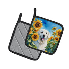 Load image into Gallery viewer, Kuvasz in Sunflowers Pot Holders - Set of 2 Decorative Kitchen Helpers | Made in the USA