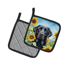 Load image into Gallery viewer, Labrador Retriever in Sunflowers Pot Holders - Set of 2 Decorative Kitchen Helpers | Made in the USA