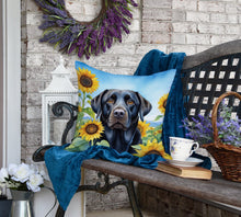 Load image into Gallery viewer, Labrador Retriever in Sunflowers Throw Pillow
