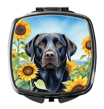 Load image into Gallery viewer, Labrador Retriever in Sunflowers Compact Mirror – Stylish Purse Mirror with Artistic Covers