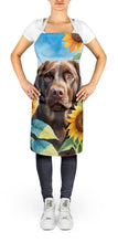 Load image into Gallery viewer, Labrador Retriever in Sunflowers Apron – Artist-Designed Kitchen, BBQ &amp; Craft Apron