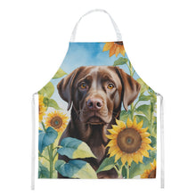 Load image into Gallery viewer, Labrador Retriever in Sunflowers Apron – Artist-Designed Kitchen, BBQ &amp; Craft Apron