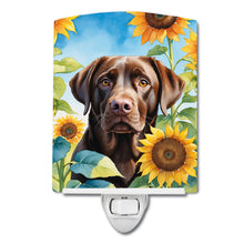 Load image into Gallery viewer, Labrador Retriever in Sunflowers Ceramic Night Light
