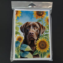 Load image into Gallery viewer, Labrador Retriever in Sunflowers Greeting Cards - Blank Note Cards – 8-Pack of Artist-Designed Cards with Envelopes