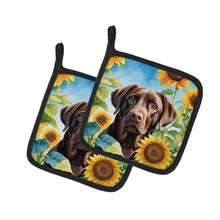 Load image into Gallery viewer, Labrador Retriever in Sunflowers Pot Holders - Set of 2 Decorative Kitchen Helpers | Made in the USA