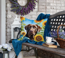 Load image into Gallery viewer, Labrador Retriever in Sunflowers Throw Pillow