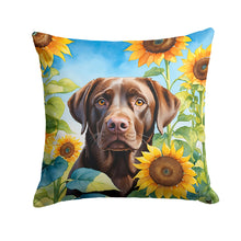 Load image into Gallery viewer, Labrador Retriever in Sunflowers Throw Pillow