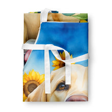 Load image into Gallery viewer, Labrador Retriever in Sunflowers Apron – Artist-Designed Kitchen, BBQ &amp; Craft Apron