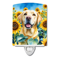 Load image into Gallery viewer, Labrador Retriever in Sunflowers Ceramic Night Light