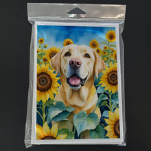 Load image into Gallery viewer, Labrador Retriever in Sunflowers Greeting Cards - Blank Note Cards – 8-Pack of Artist-Designed Cards with Envelopes
