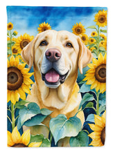 Load image into Gallery viewer, Labrador Retriever in Sunflowers Garden Flag – Bright Dog-Themed Yard Decor