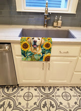 Load image into Gallery viewer, Labrador Retriever in Sunflowers Kitchen Towel