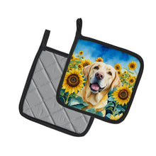 Load image into Gallery viewer, Labrador Retriever in Sunflowers Pot Holders - Set of 2 Decorative Kitchen Helpers | Made in the USA
