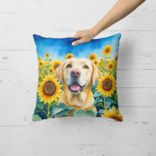 Load image into Gallery viewer, Labrador Retriever in Sunflowers Throw Pillow