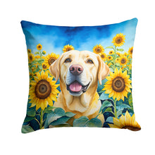 Load image into Gallery viewer, Labrador Retriever in Sunflowers Throw Pillow