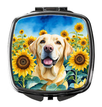 Load image into Gallery viewer, Labrador Retriever in Sunflowers Compact Mirror – Stylish Purse Mirror with Artistic Covers