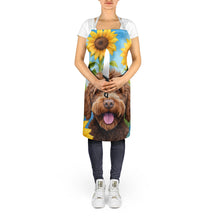 Load image into Gallery viewer, Labradoodle in Sunflowers Apron – Artist-Designed Kitchen, BBQ &amp; Craft Apron